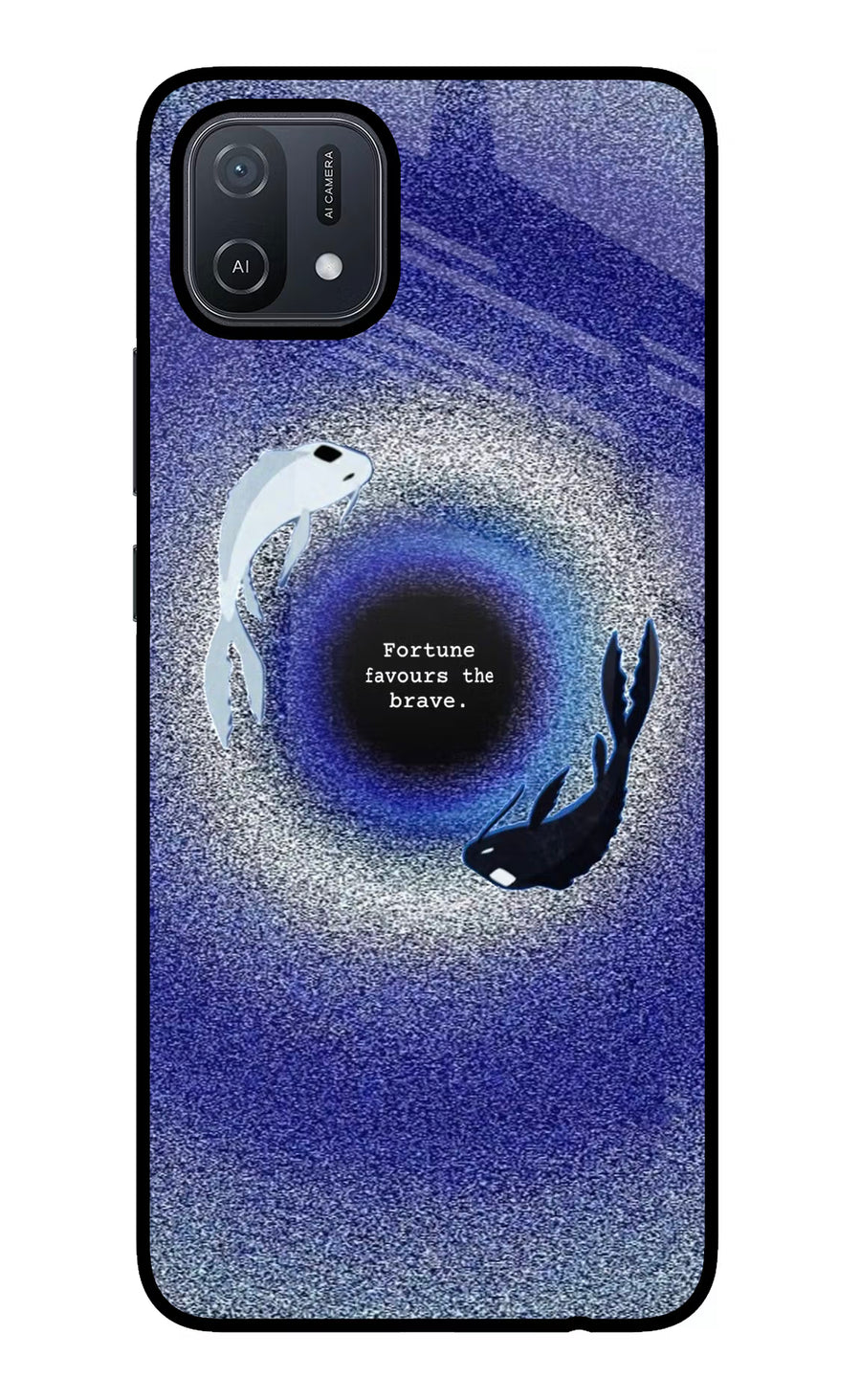 Dark Koi Oppo A16 Back Cover, Glass case