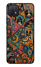 Folk Print Oppo A16 Glass Case