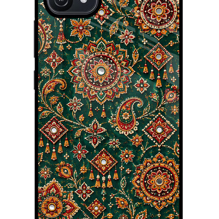 Green Pataka Oppo A16 Glass Case