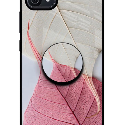 White Pink Leaf Oppo A16 Pop Case by Casekaro