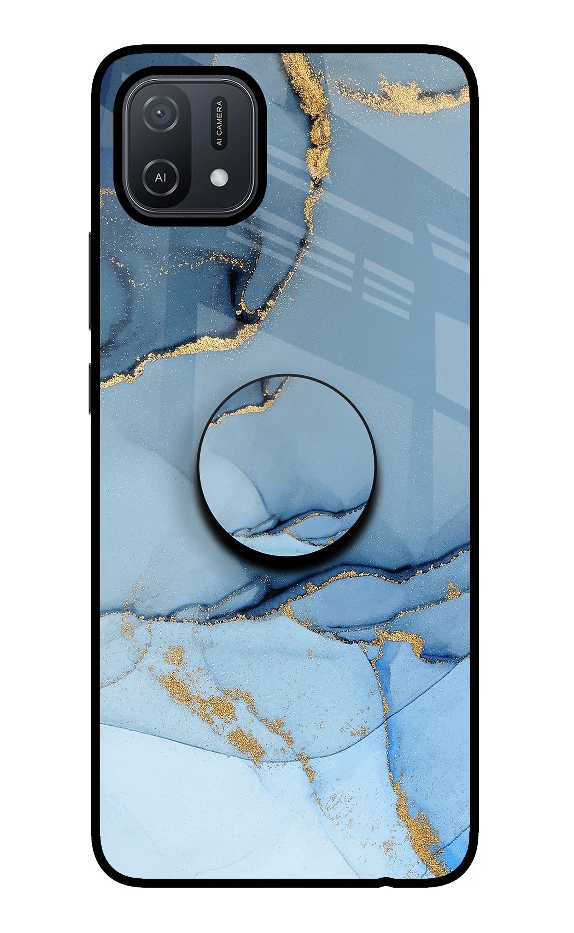 Blue Marble Oppo A16 Glass Case