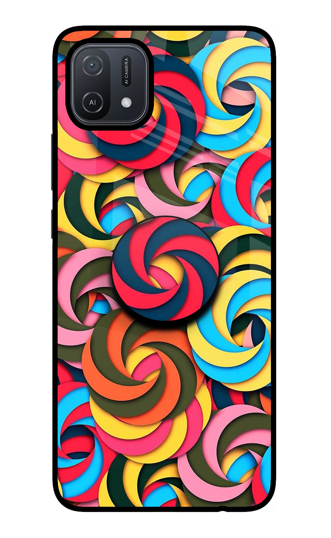 Spiral Pattern Oppo A16 Pop Case