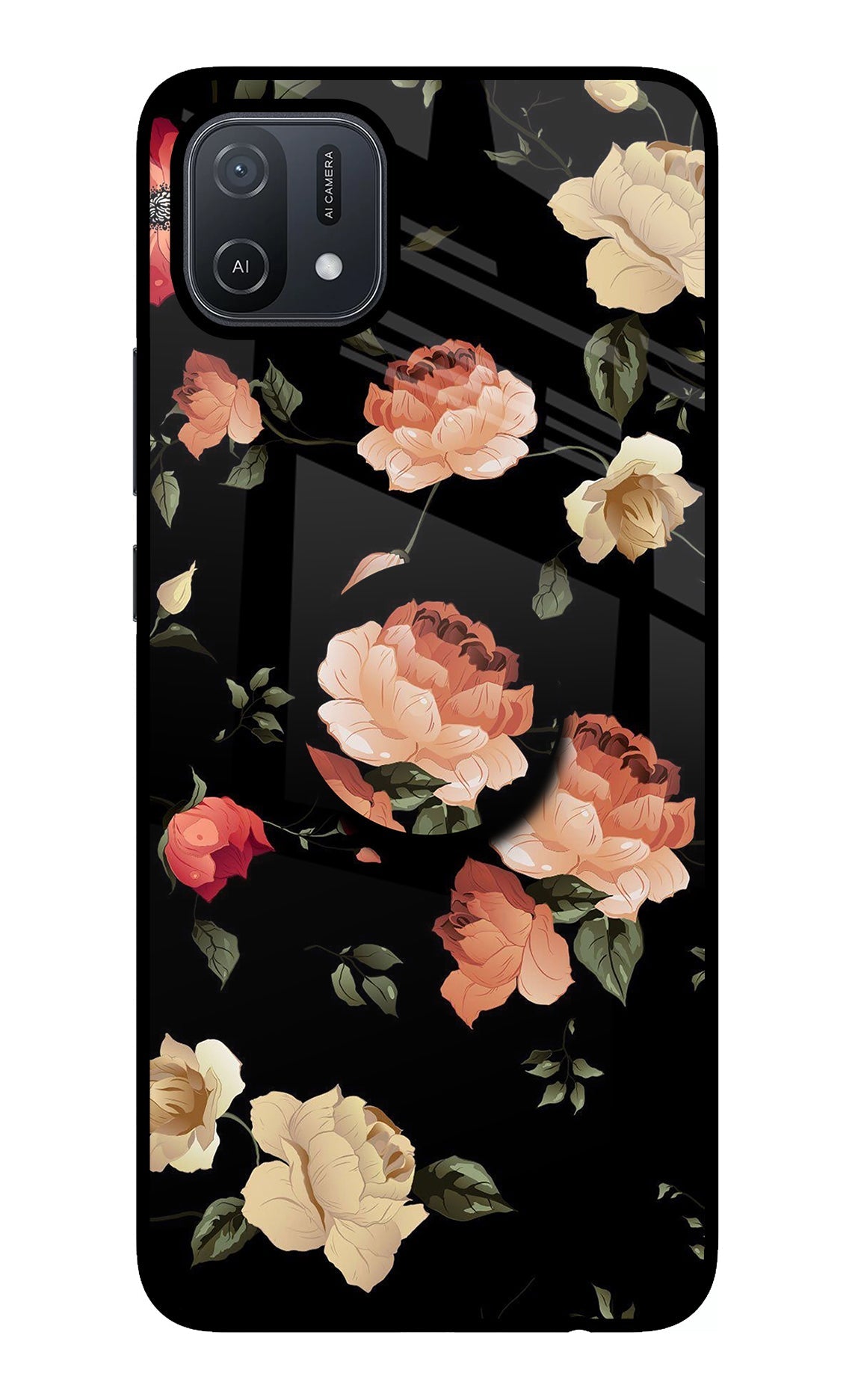 Flowers Oppo A16 Glass Case