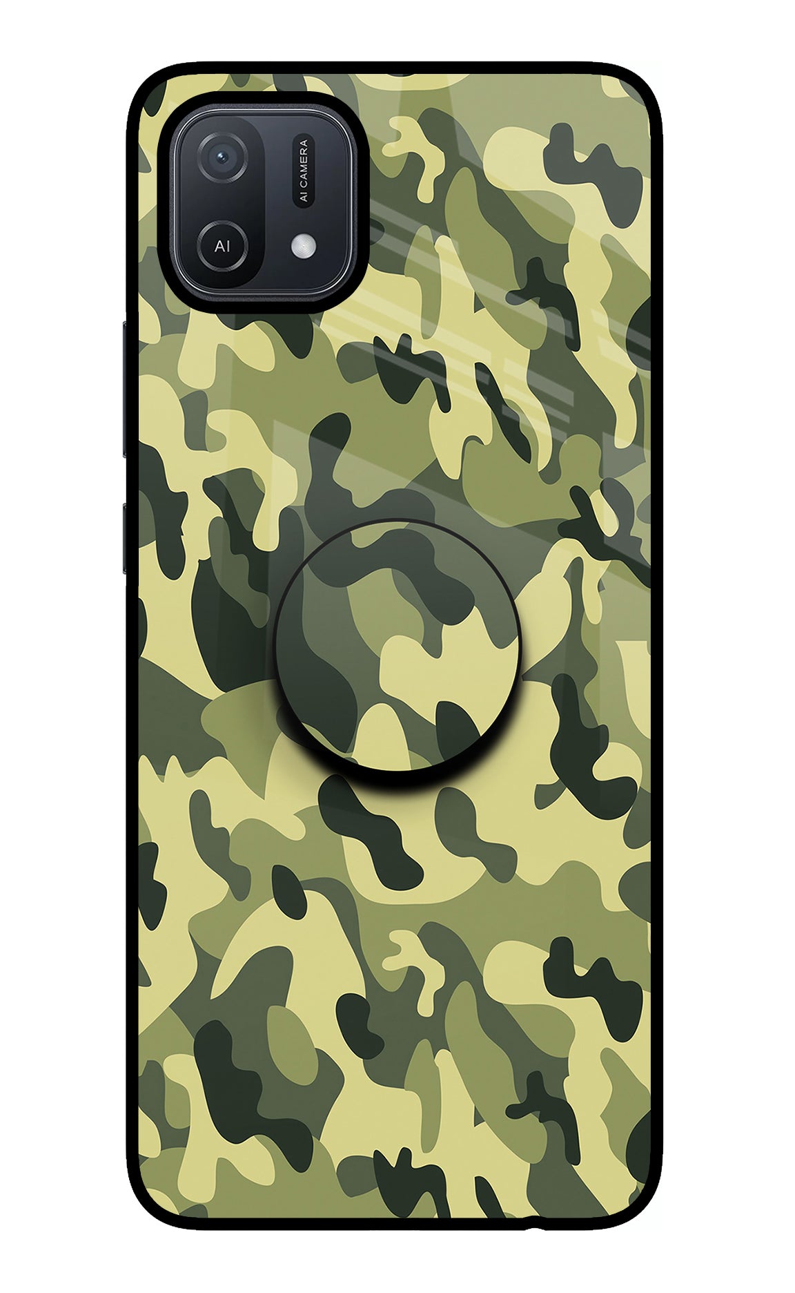 Camouflage Oppo A16 Glass Case