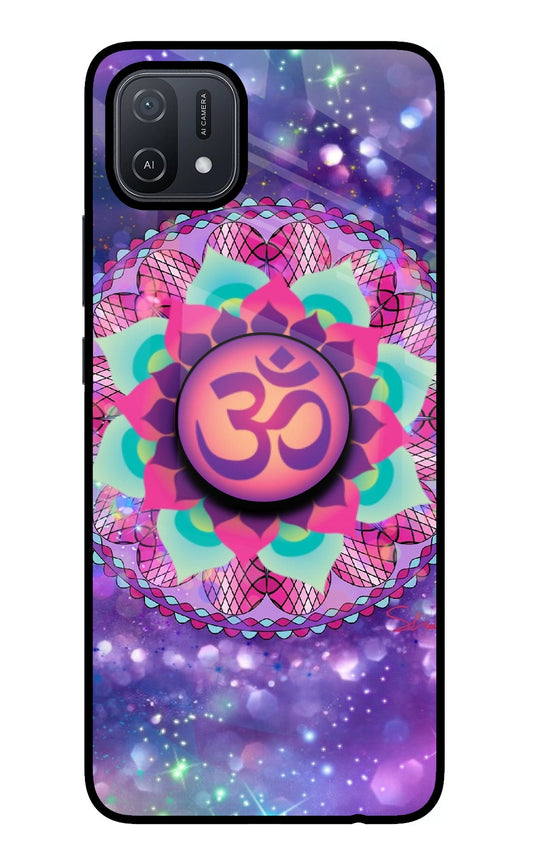 Om Purple Oppo A16 Glass Case