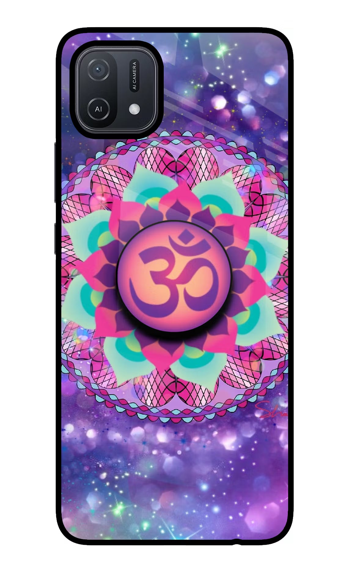 Om Purple Oppo A16 Pop Case by Casekaro