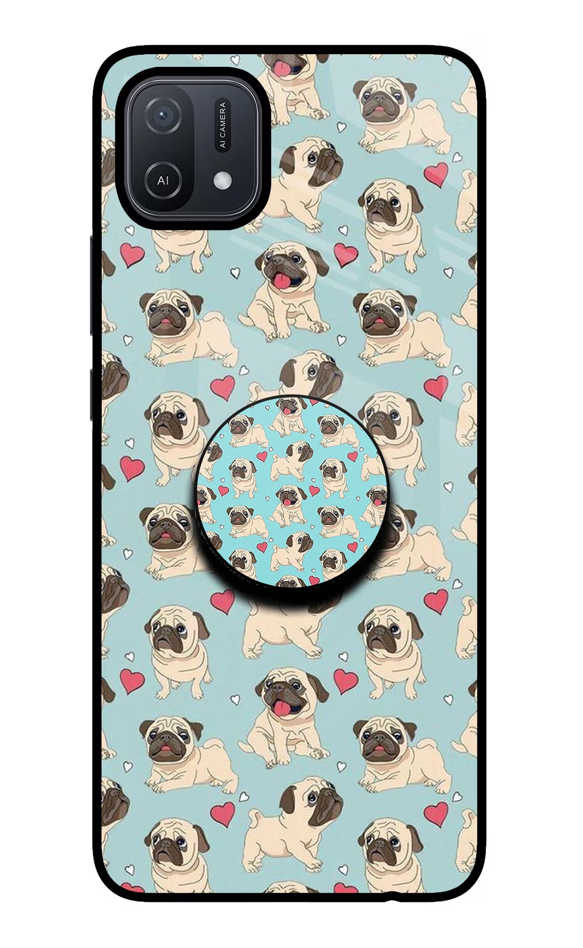Pug Dog Oppo A16 Pop Case by Casekaro