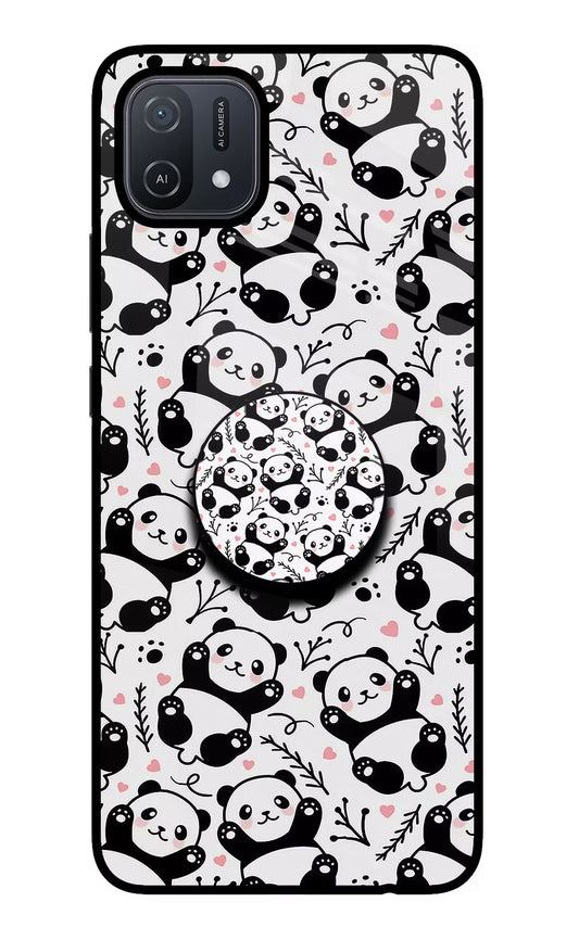 Cute Panda Oppo A16 Glass Case