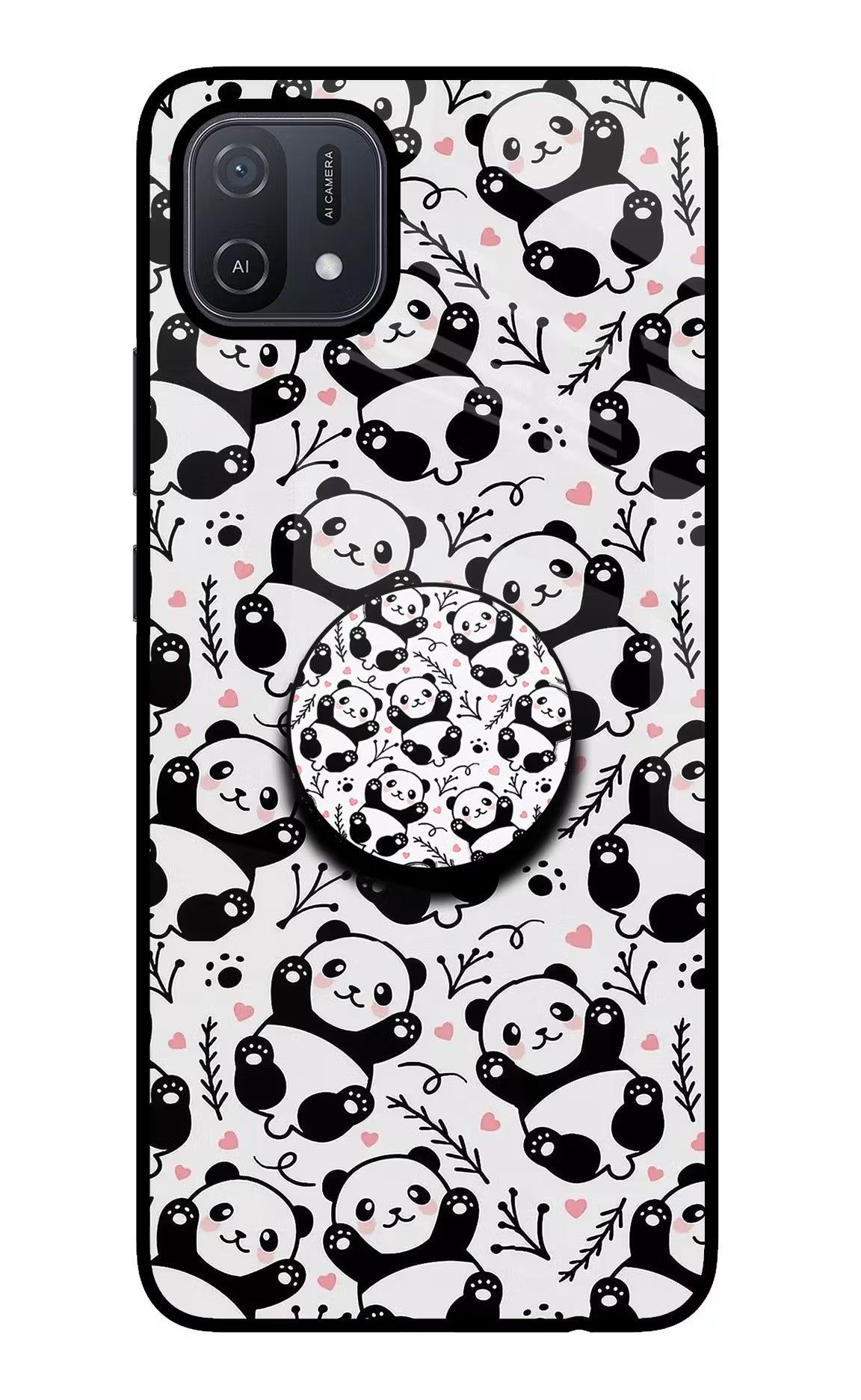 Cute Panda Oppo A16 Pop Case by Casekaro