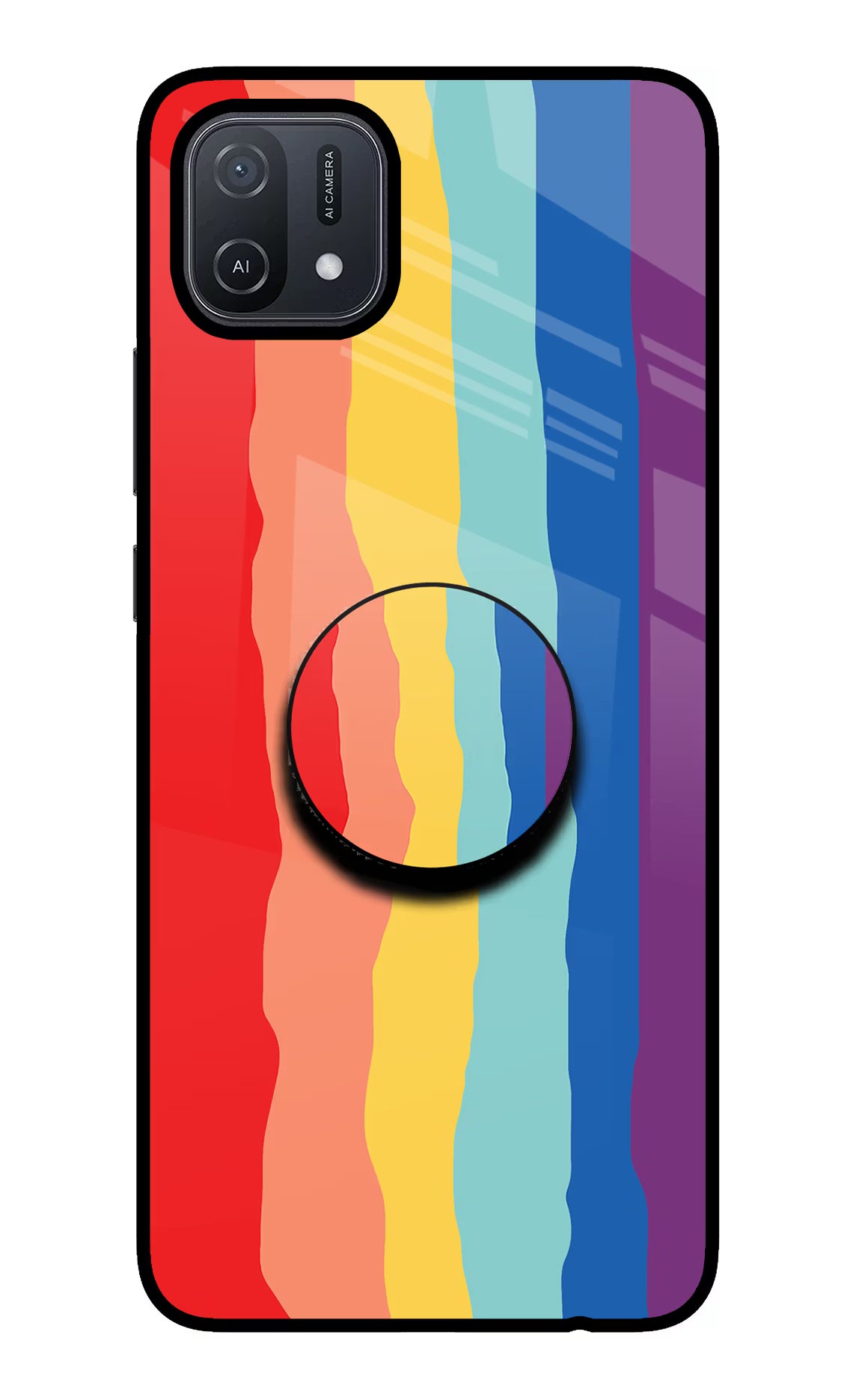 Rainbow Oppo A16 Pop Case by Casekaro