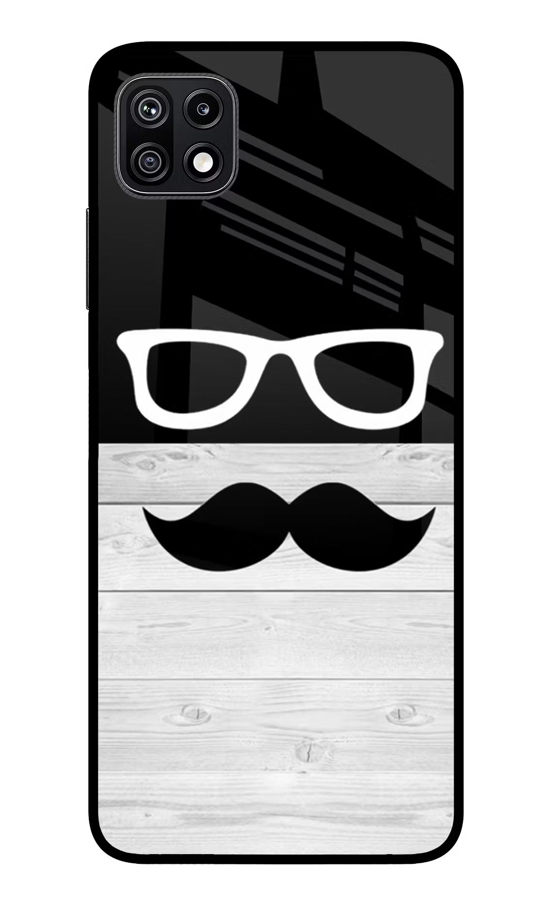 Mustache Samsung F42 5G Glass Case Back Cover by Casekaro
