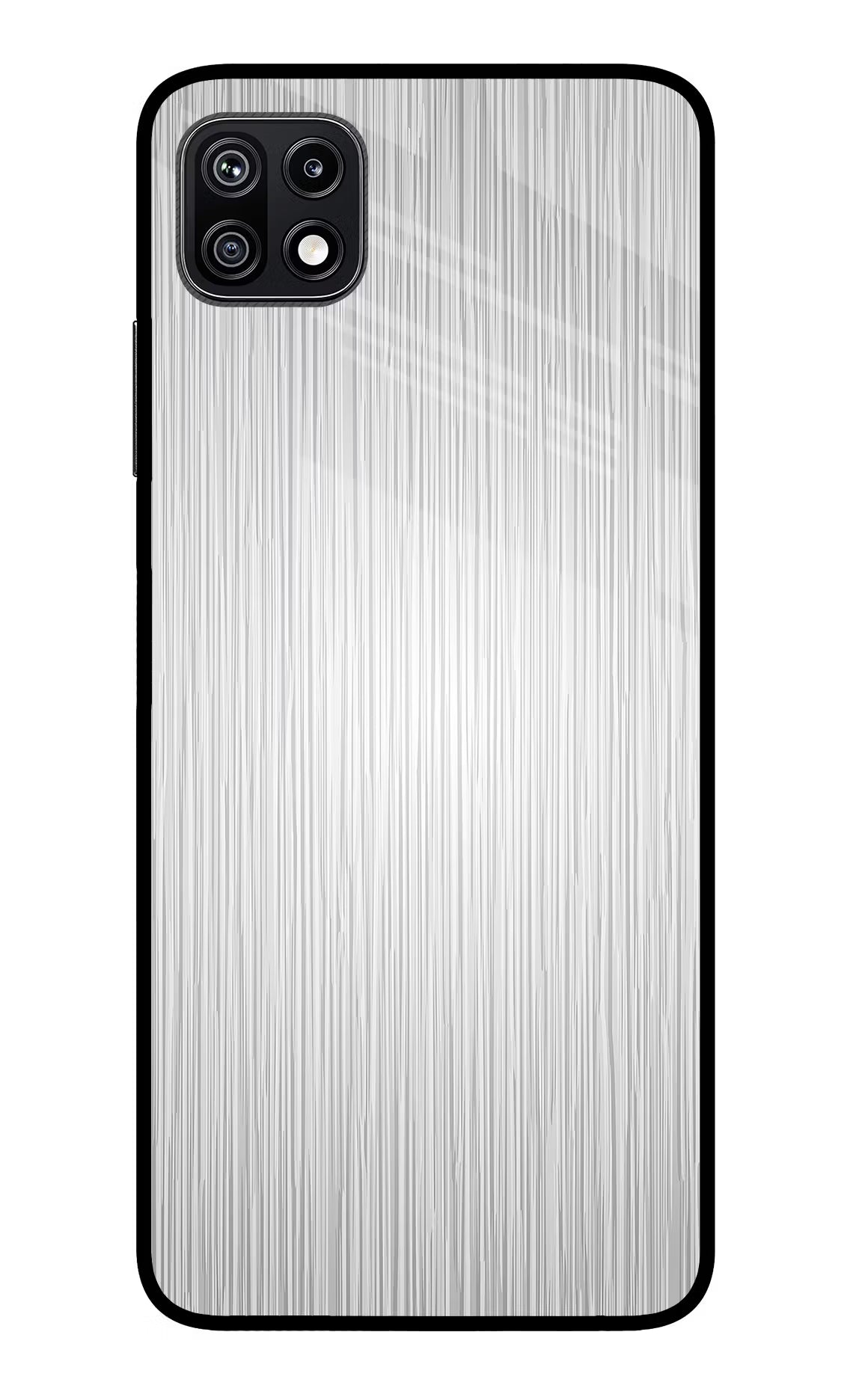Wooden Grey Texture Samsung F42 5G Glass Case Back Cover by Casekaro