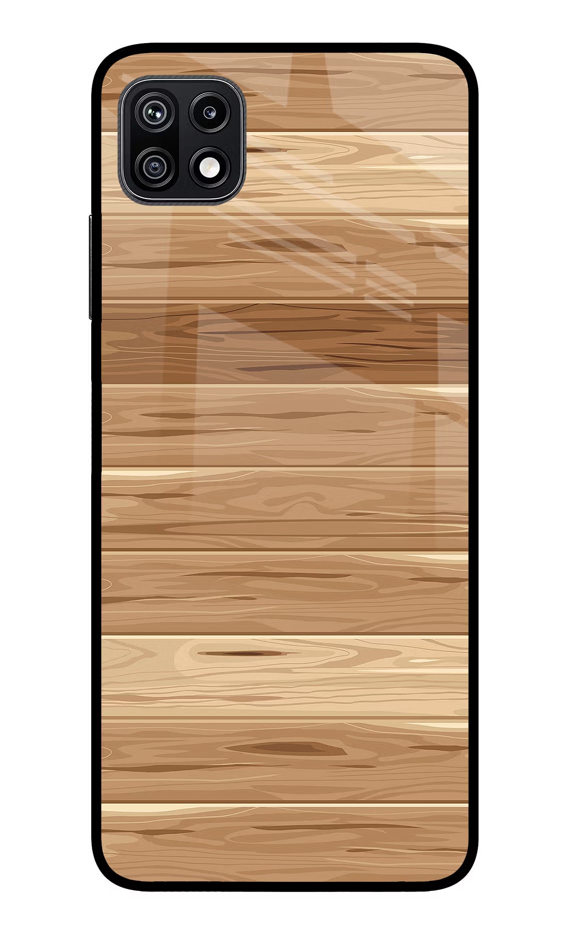 Wooden Vector Samsung F42 5G Glass Case Back Cover by Casekaro