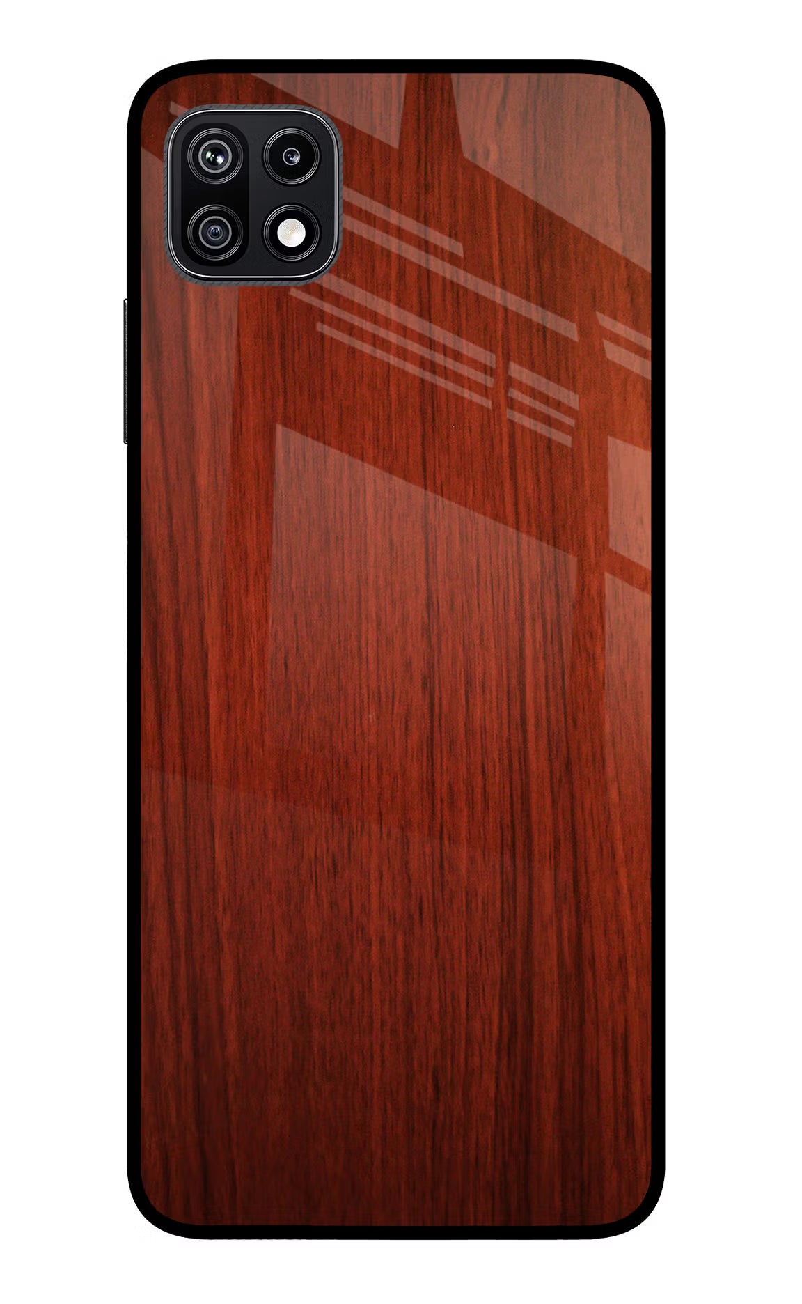 Wooden Plain Pattern Samsung F42 5G Glass Case Back Cover by Casekaro