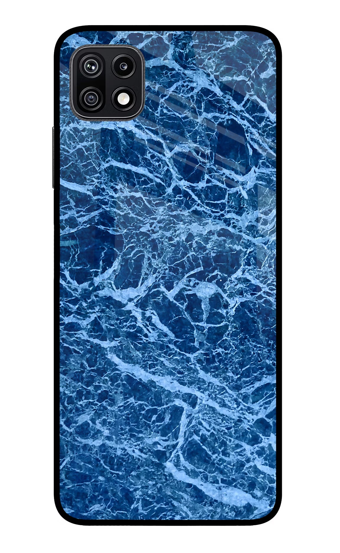 Blue Marble Samsung F42 5G Glass Case Back Cover by Casekaro