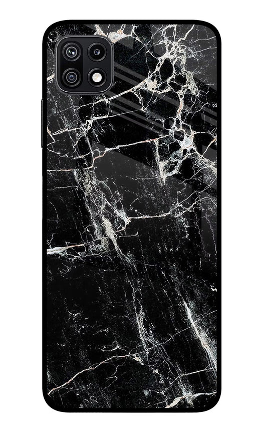 Black Marble Texture Samsung F42 5G Glass Case
