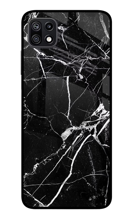Black Marble Pattern Samsung F42 5G Glass Case
