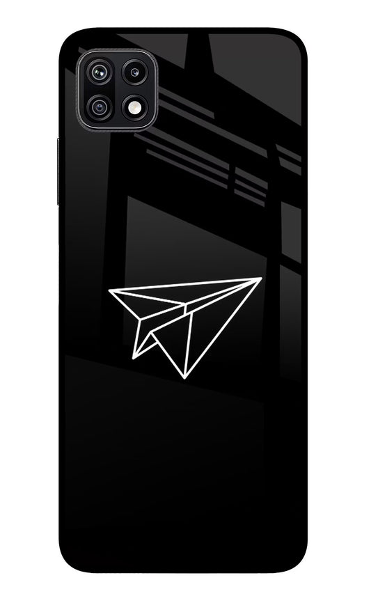 Paper Plane White Samsung F42 5G Glass Case