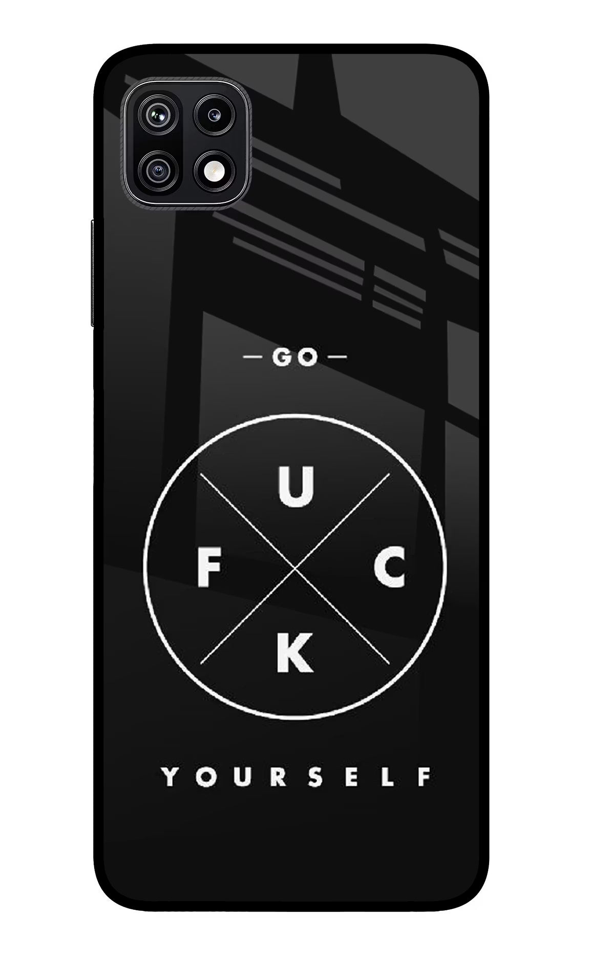 Go Fuck Yourself Samsung F42 5G Glass Case Back Cover by Casekaro