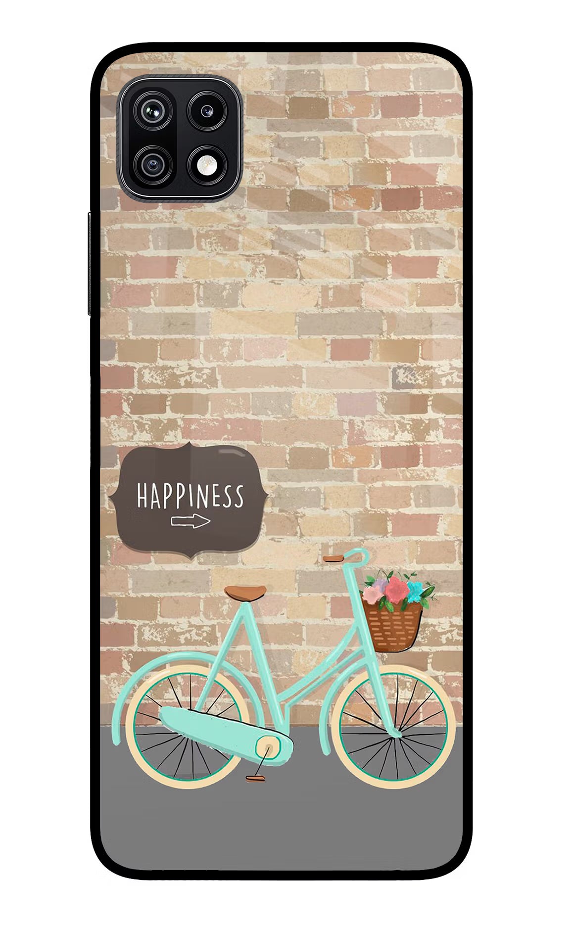 Happiness Artwork Samsung F42 5G Glass Case Back Cover by Casekaro