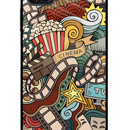 Cinema Abstract Samsung F42 5G Glass Case Back Cover by Casekaro