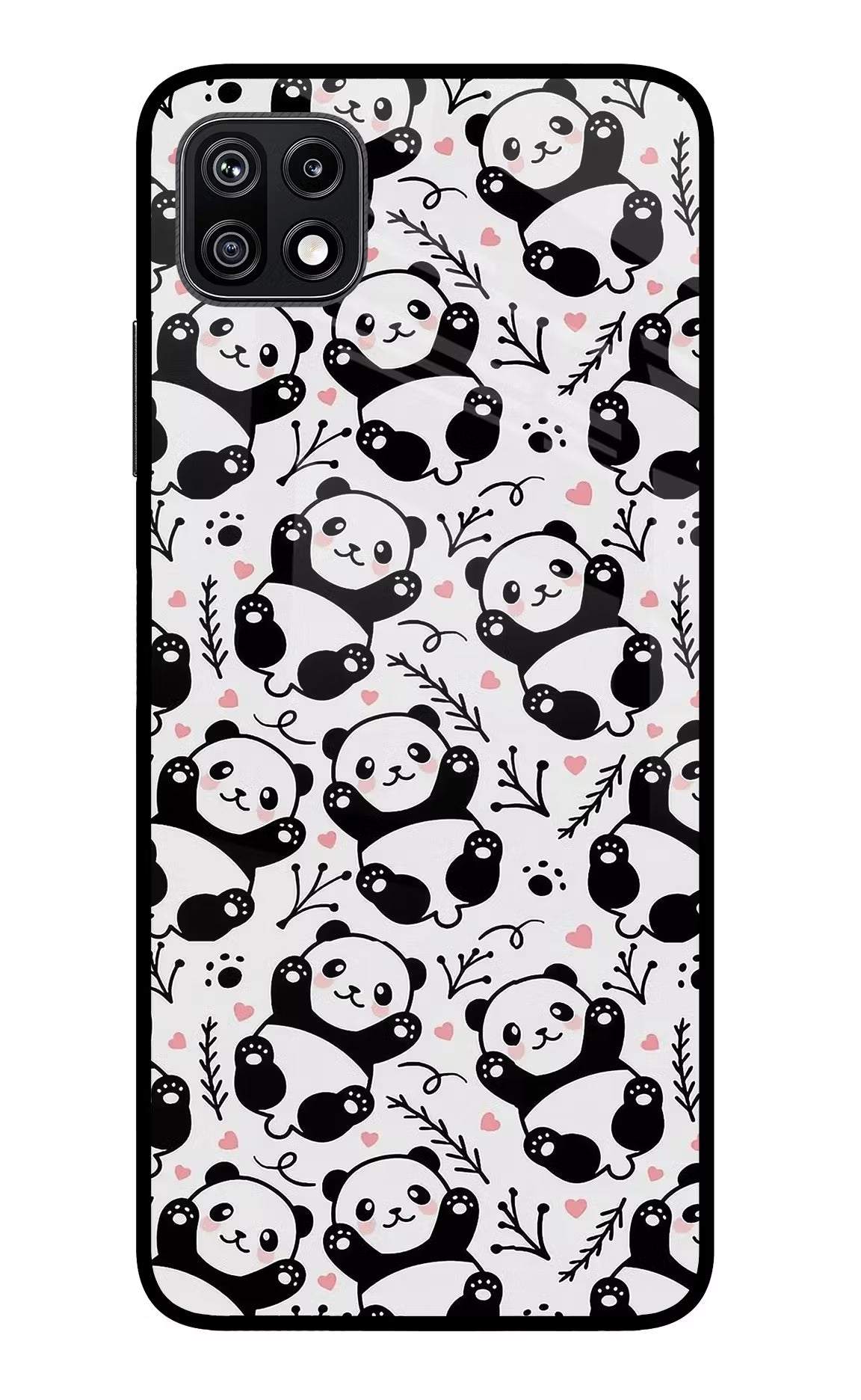 Cute Panda Samsung F42 5G Glass Case Back Cover by Casekaro