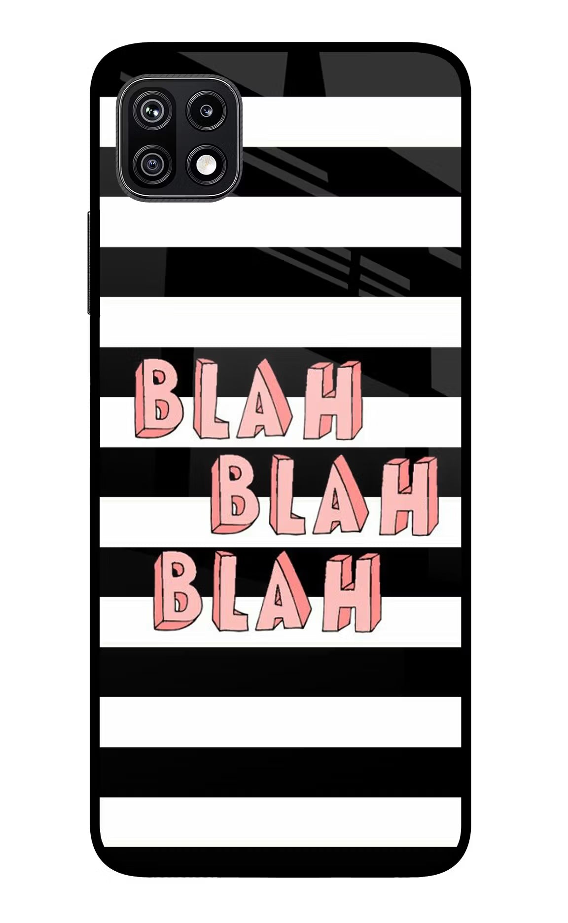 Blah Blah Blah Samsung F42 5G Glass Case Back Cover by Casekaro