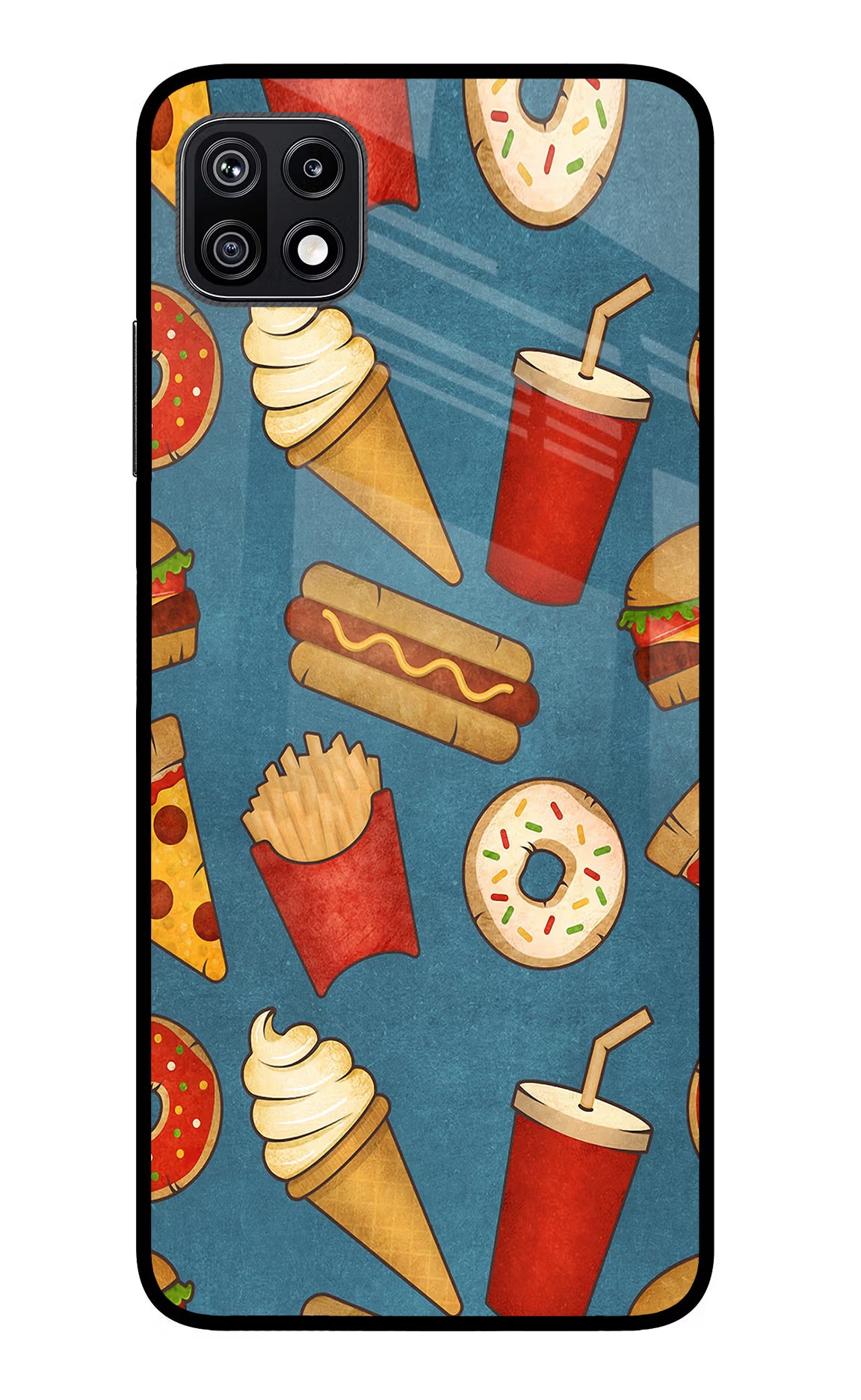 Foodie Samsung F42 5G Glass Case Back Cover by Casekaro