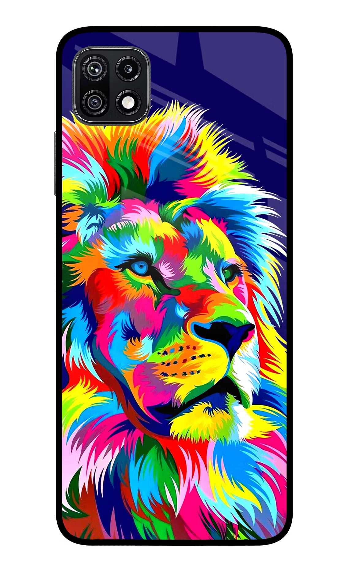 Vector Art Lion Samsung F42 5G Glass Case Back Cover by Casekaro
