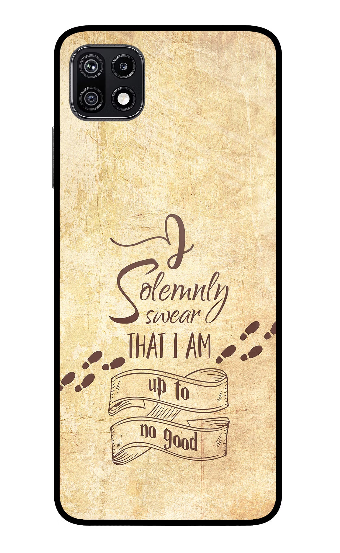 I Solemnly swear that i up to no good Samsung F42 5G Glass Case Back Cover by Casekaro