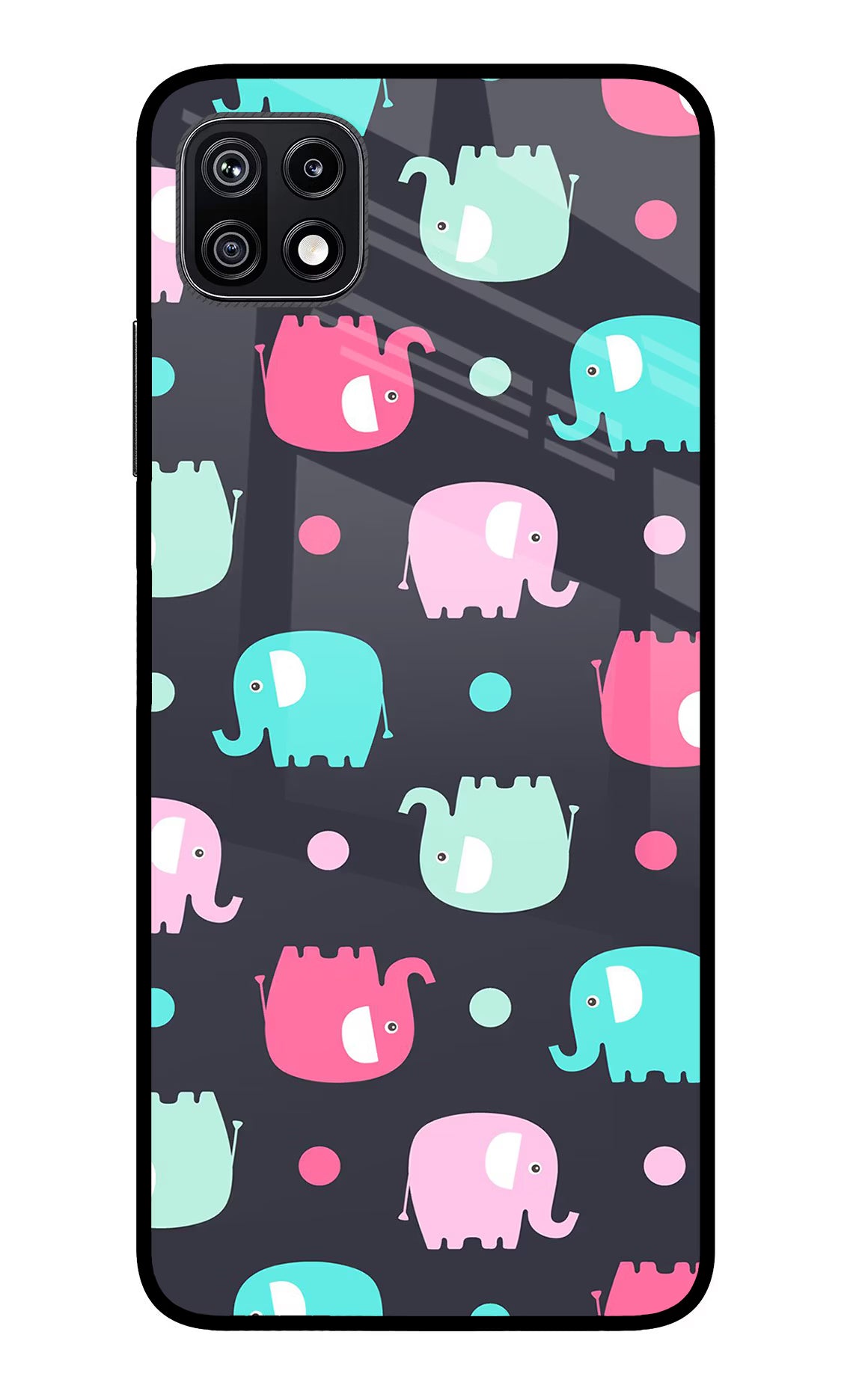 Elephants Samsung F42 5G Glass Case Back Cover by Casekaro