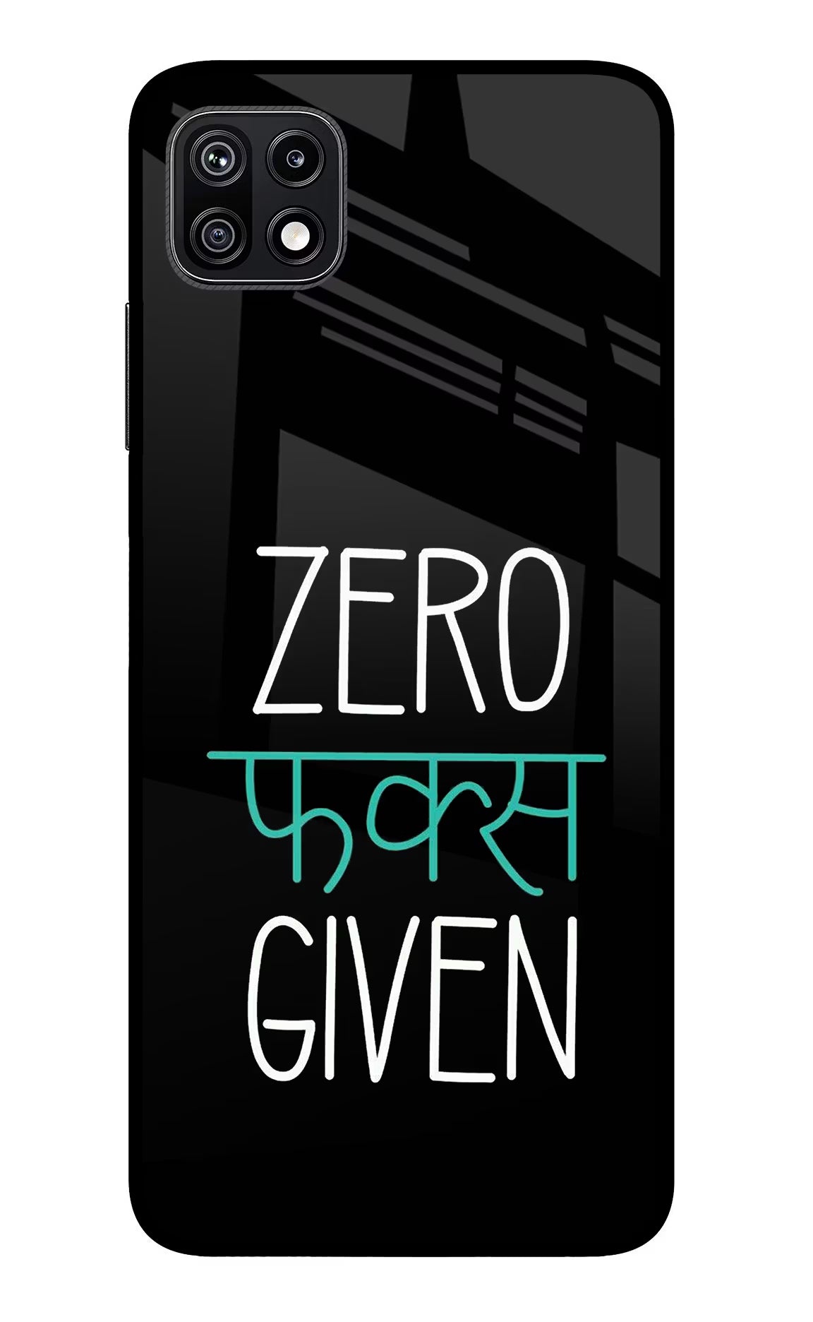 Zero Fucks Given Samsung F42 5G Glass Case Back Cover by Casekaro