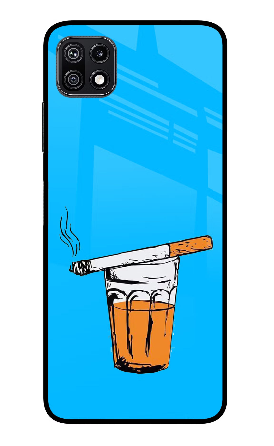 Chai Sutta Samsung F42 5G Glass Case Back Cover by Casekaro