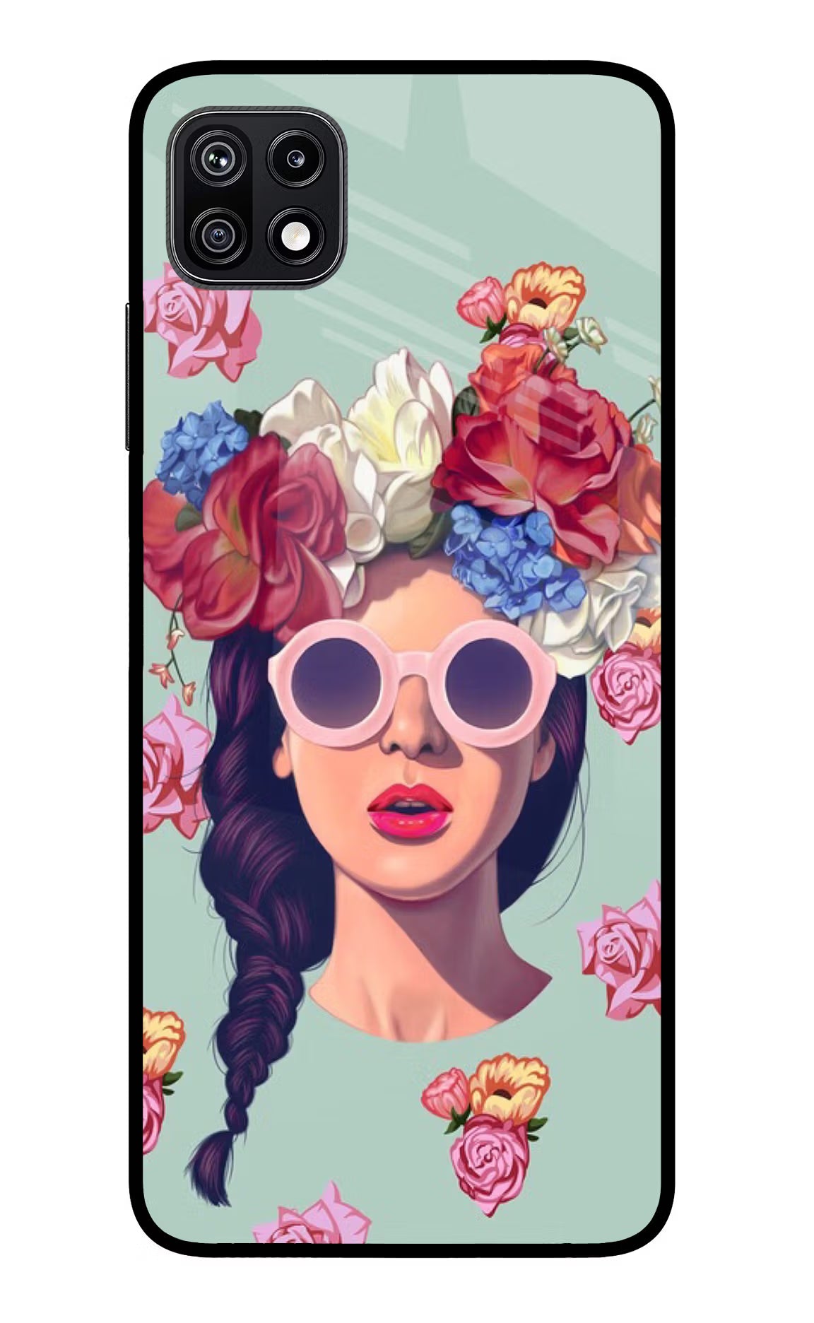 Pretty Girl Samsung F42 5G Glass Case Back Cover by Casekaro