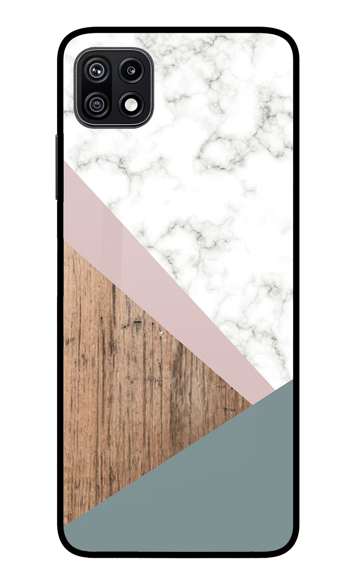 Marble wood Abstract Samsung F42 5G Glass Case Back Cover by Casekaro