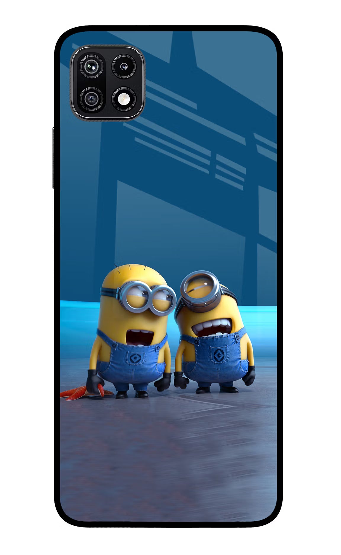 Minion Laughing Samsung F42 5G Glass Case Back Cover by Casekaro