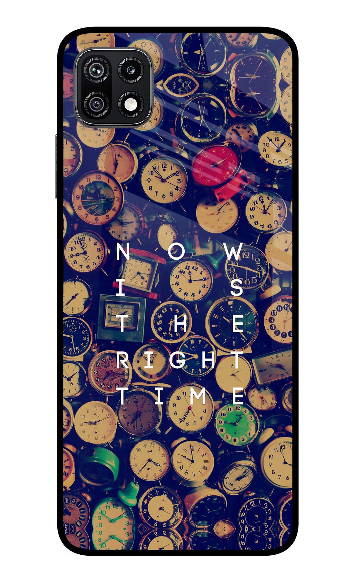 Now is the Right Time Quote Samsung F42 5G Glass Case Back Cover by Casekaro