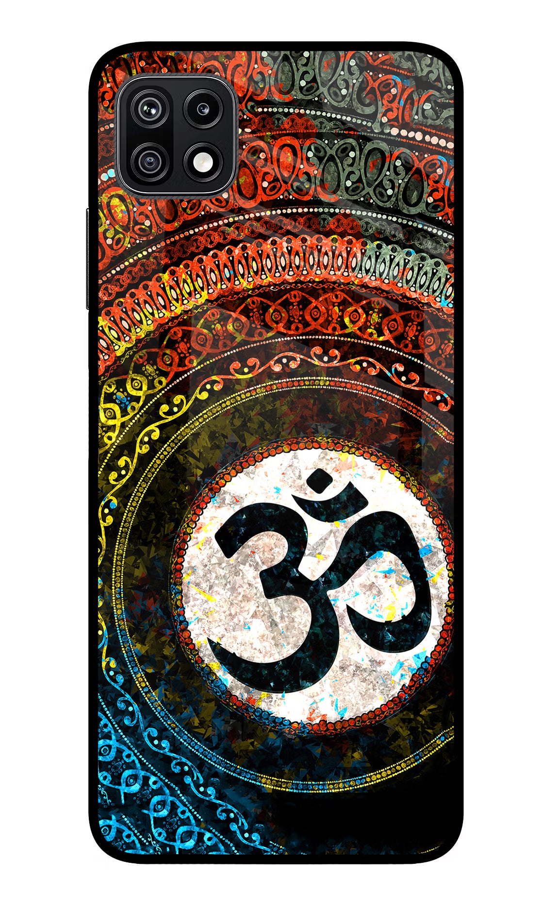 Om Cultural Samsung F42 5G Glass Case Back Cover by Casekaro
