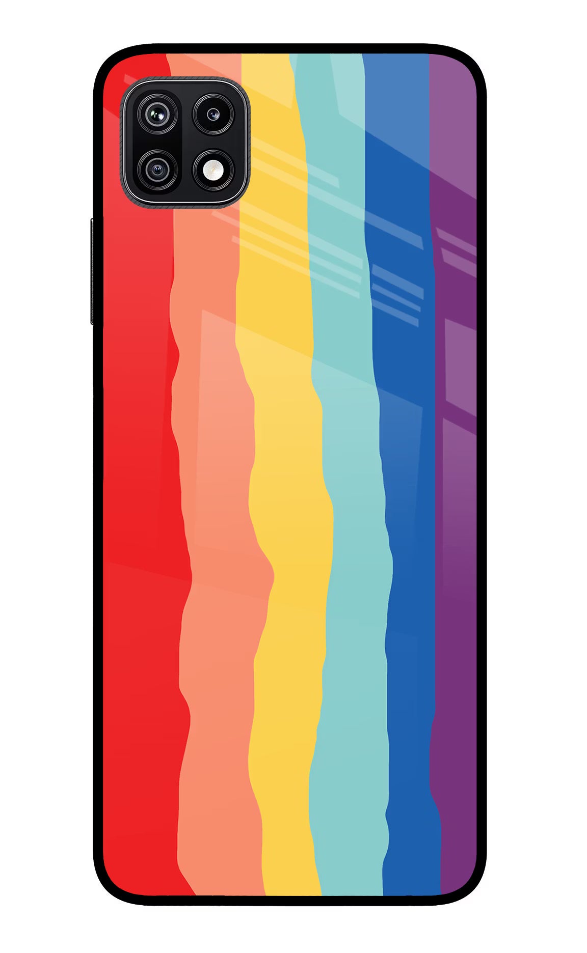 Rainbow Samsung F42 5G Glass Case Back Cover by Casekaro