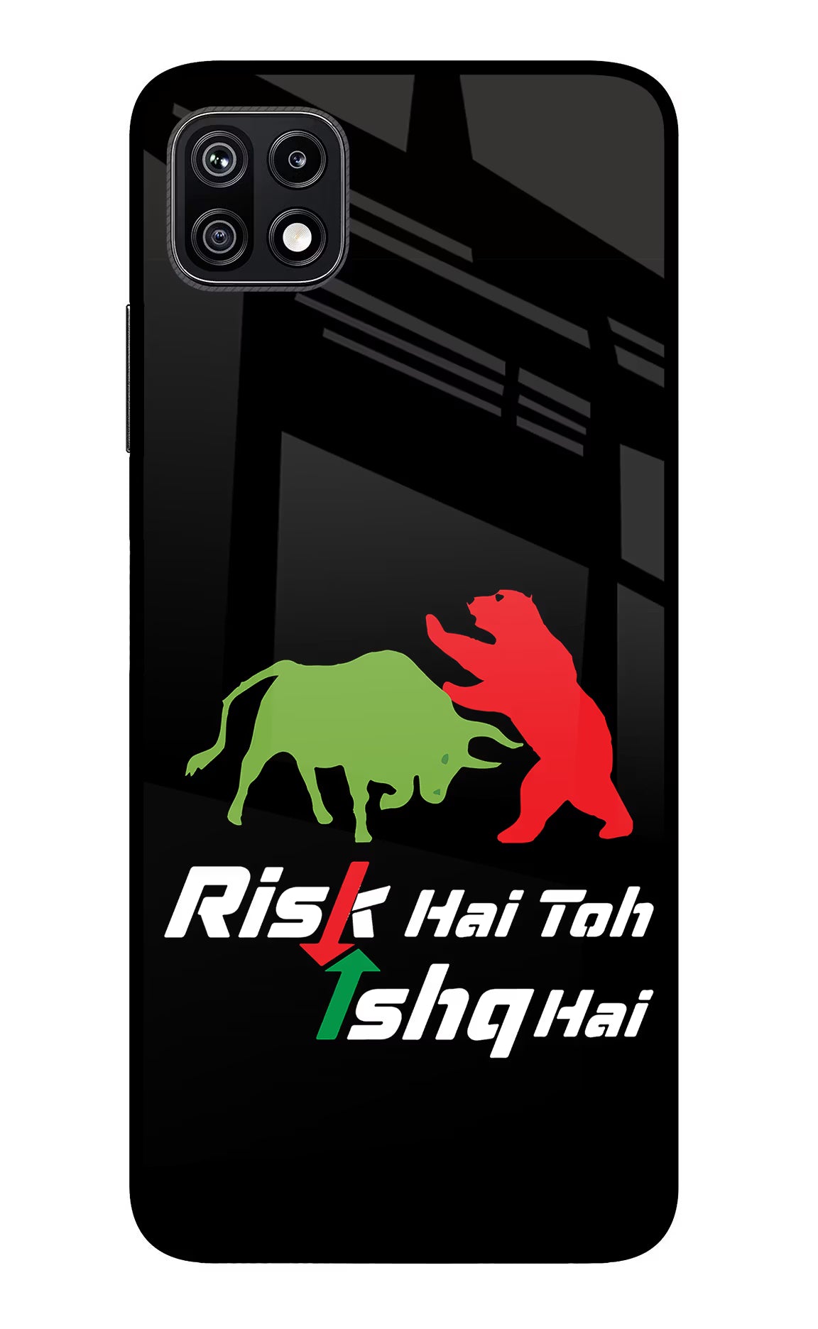 Risk Hai Toh Ishq Hai Samsung F42 5G Glass Case Back Cover by Casekaro