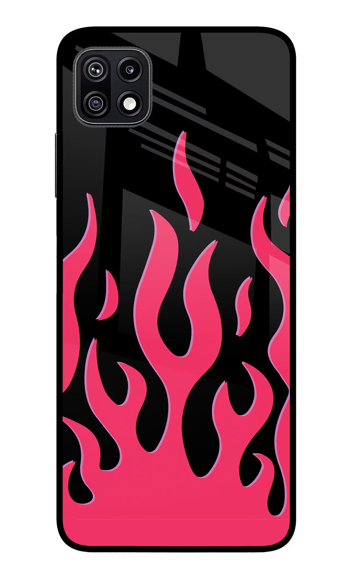 Fire Flames Samsung F42 5G Glass Case Back Cover by Casekaro
