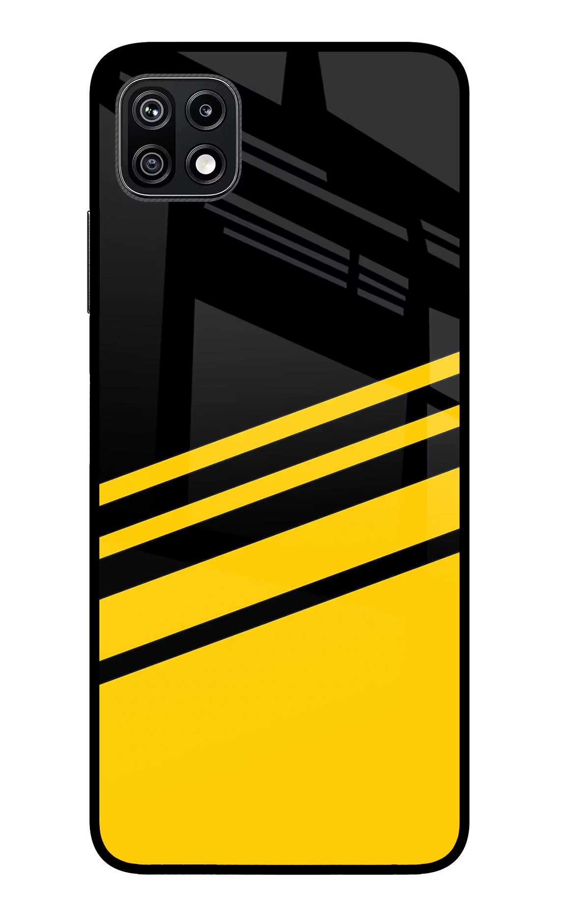 Yellow Shades Samsung F42 5G Glass Case Back Cover by Casekaro