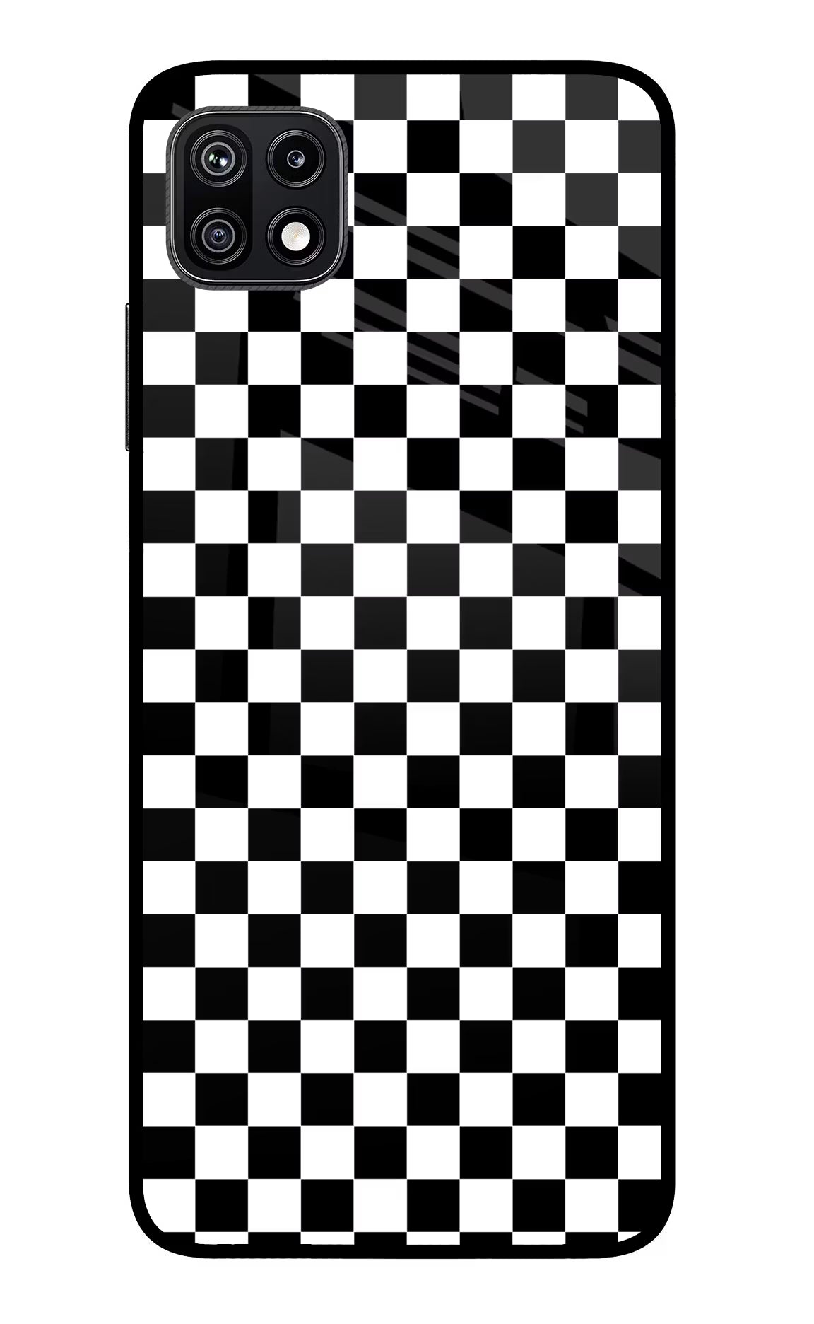 Chess Board Samsung F42 5G Glass Case Back Cover by Casekaro