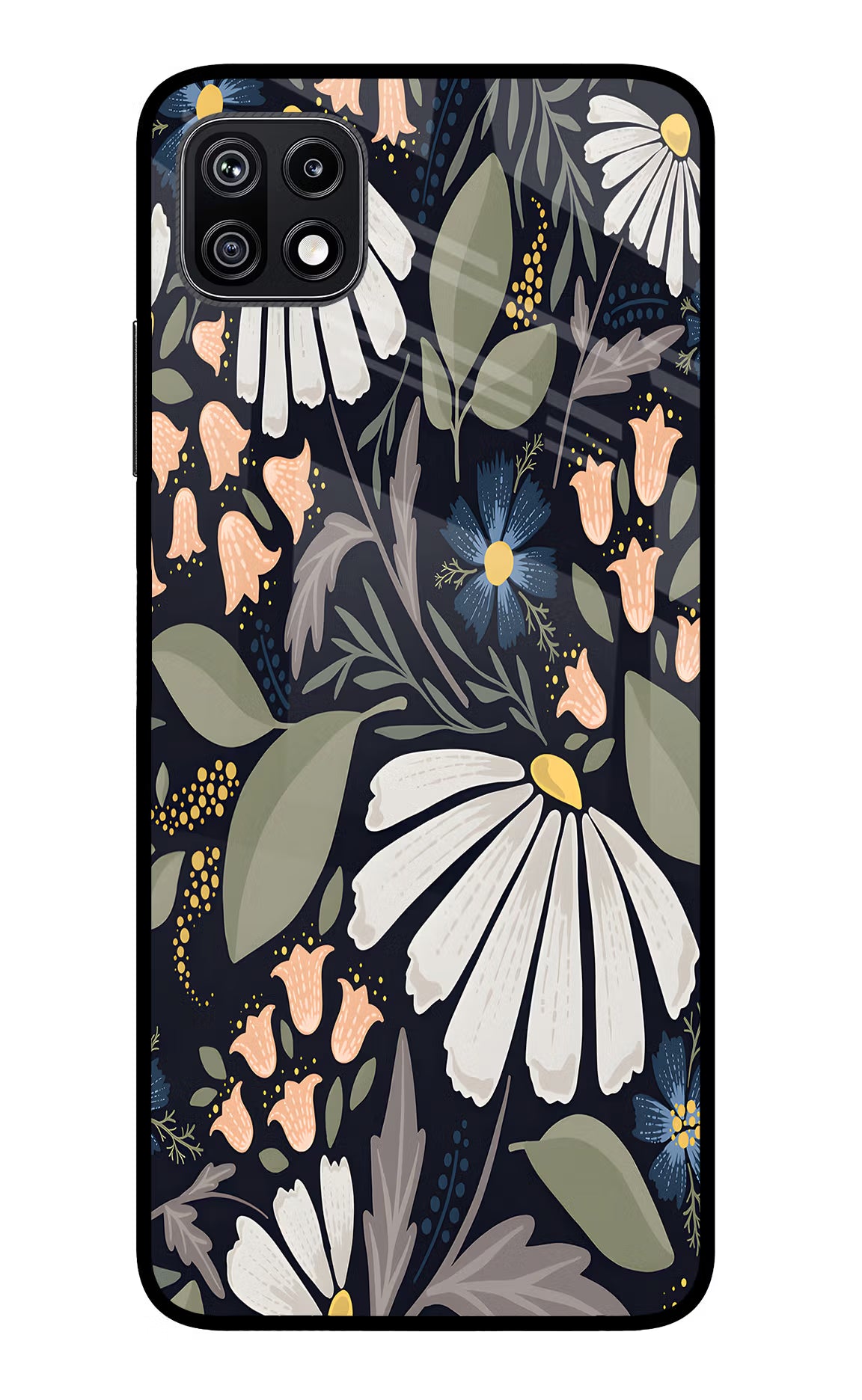 Flowers Art Samsung F42 5G Glass Case Back Cover by Casekaro