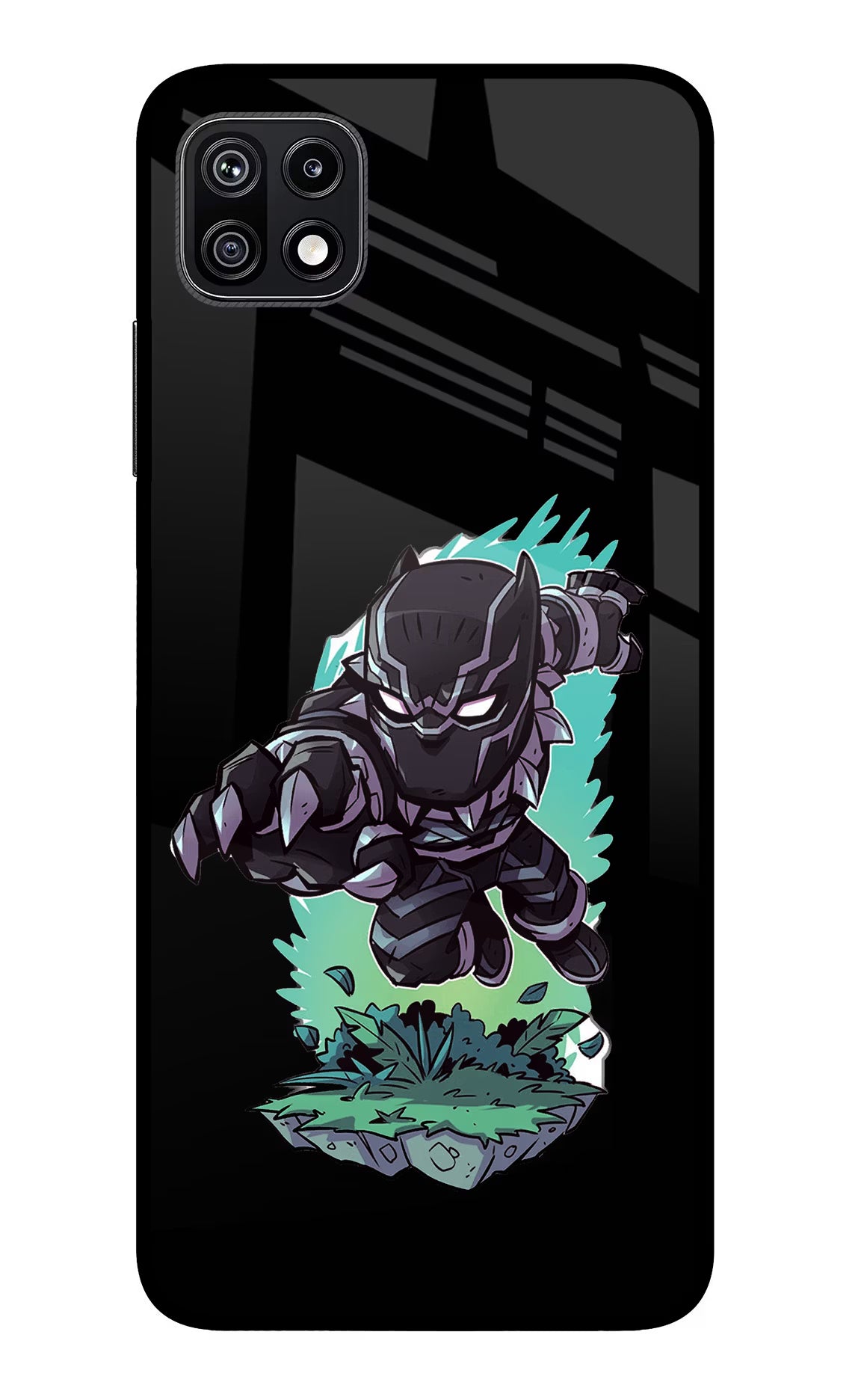 Black Panther Samsung F42 5G Glass Case Back Cover by Casekaro