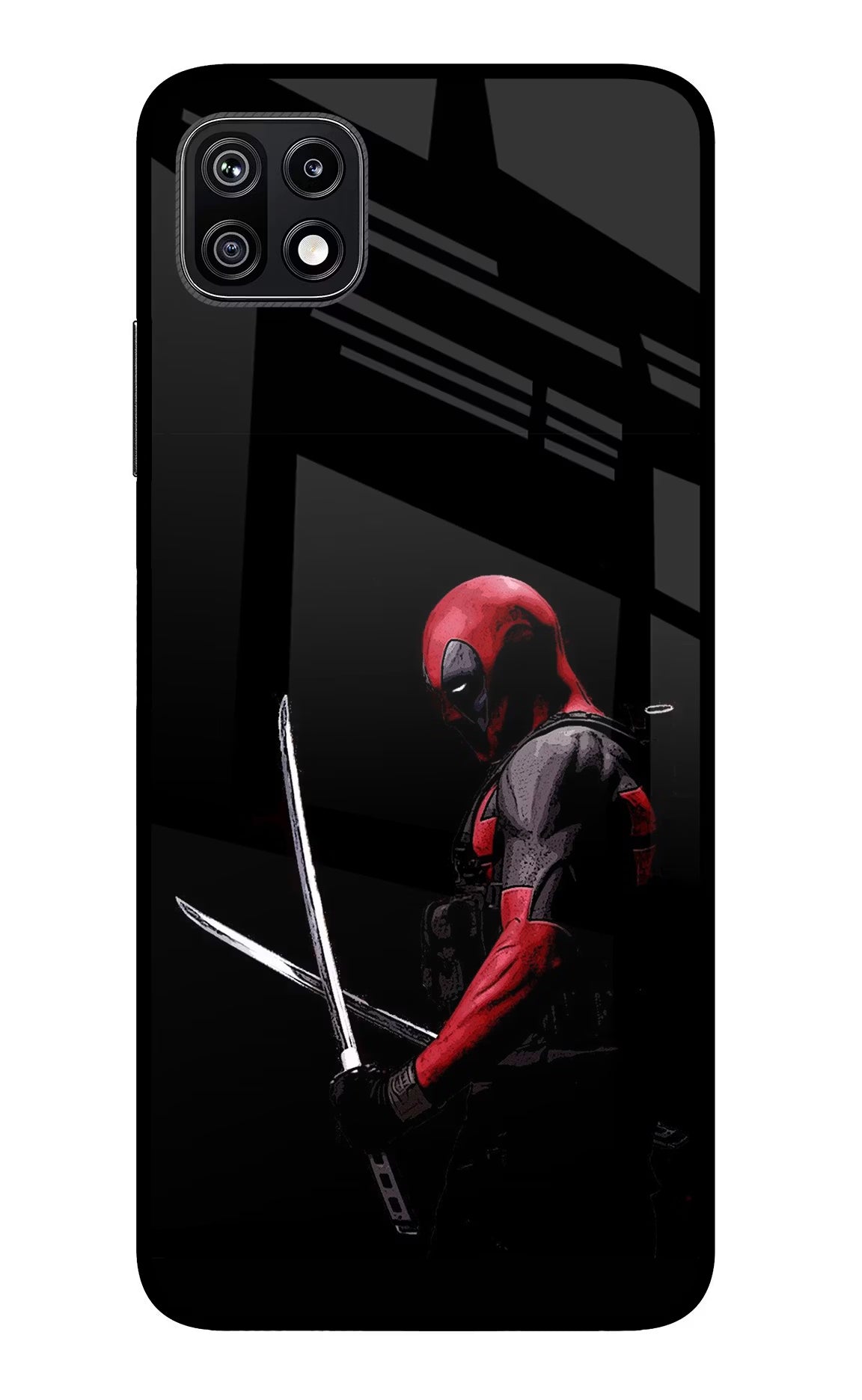 Deadpool Samsung F42 5G Glass Case Back Cover by Casekaro