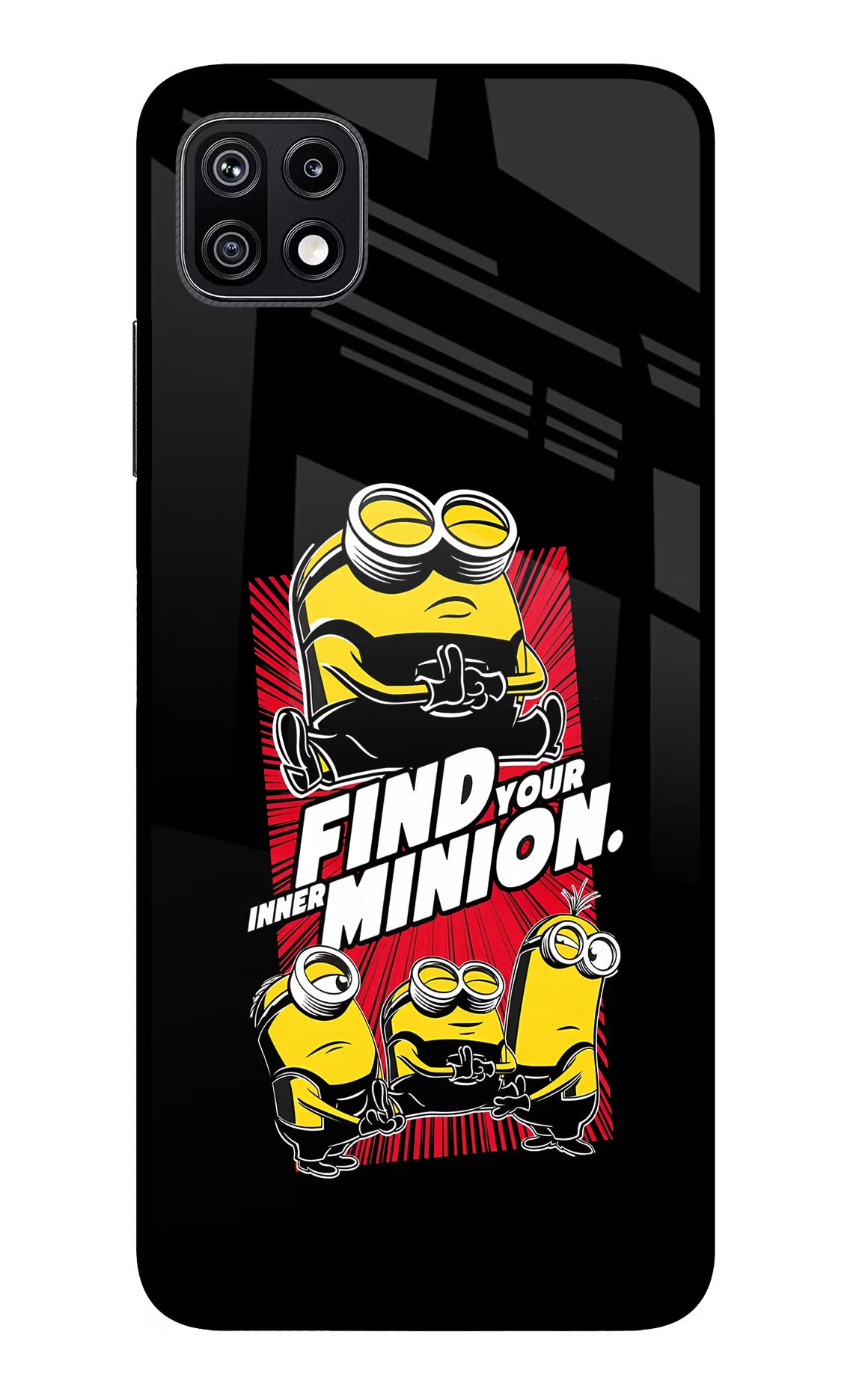 Find your inner Minion Samsung F42 5G Glass Case Back Cover by Casekaro