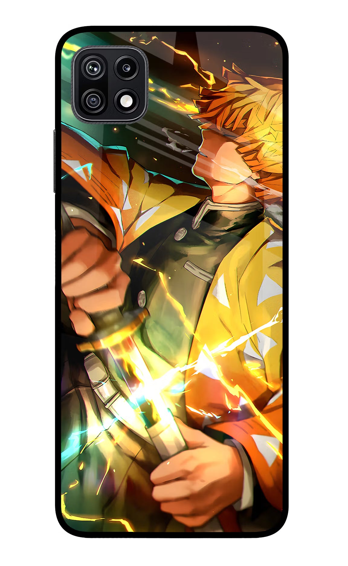 Demon Slayer Samsung F42 5G Glass Case Back Cover by Casekaro