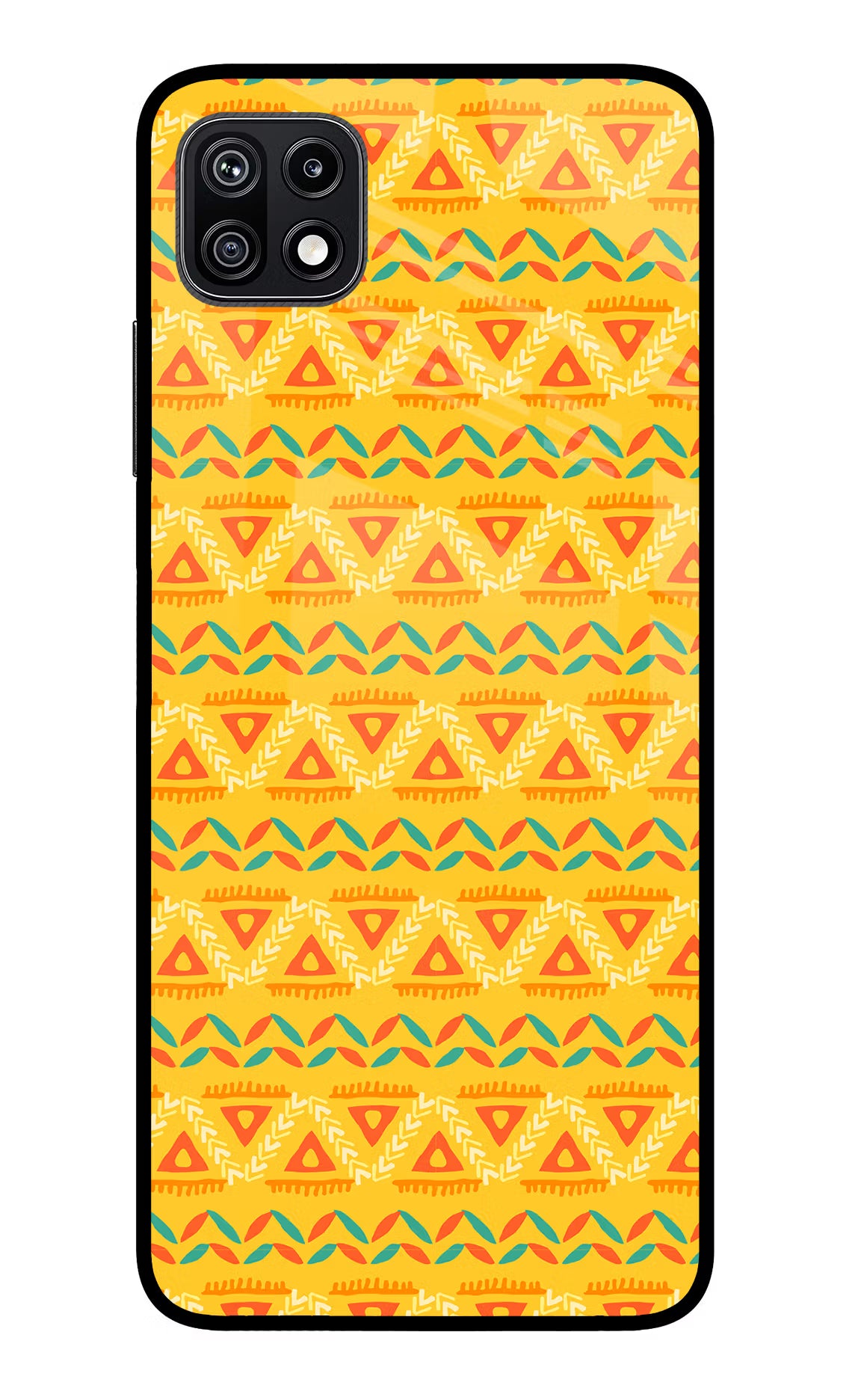 Tribal Pattern Samsung F42 5G Glass Case Back Cover by Casekaro