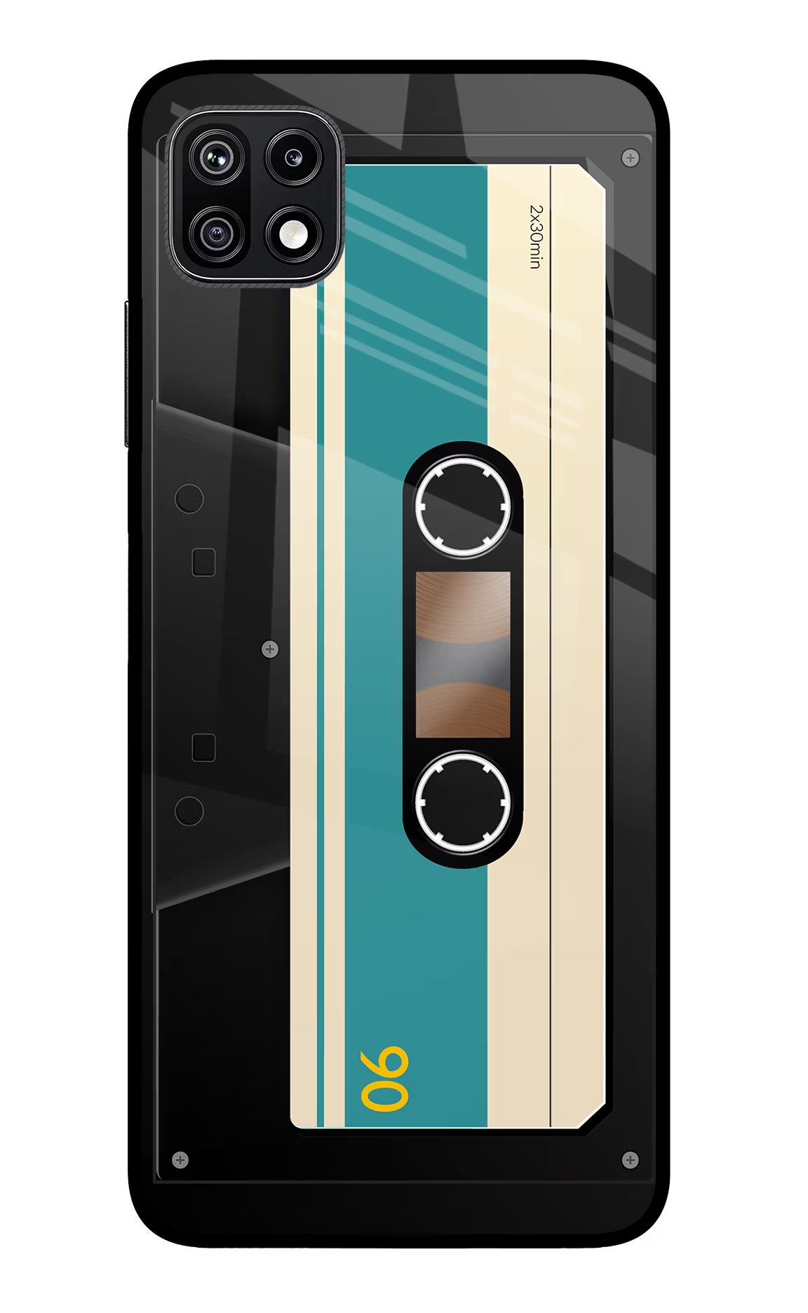 Cassette Samsung F42 5G Glass Case Back Cover by Casekaro